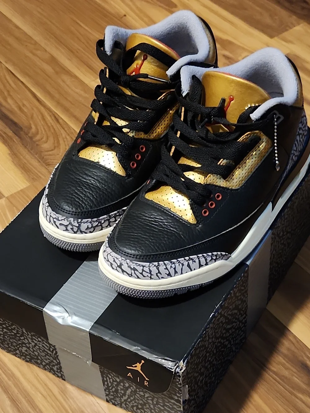 Jordan 3 Cement Gold With Original Box Size 8 Womens 6.5 Mens